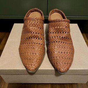 Vegan Leather Woven Mules